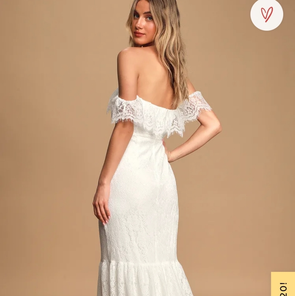 COPY - Lulus White Lace Off-the-shoulder maxi dress